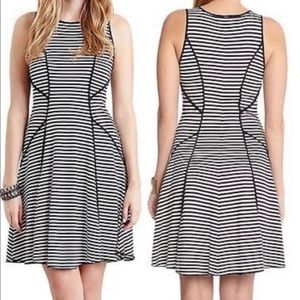 Karen Kane Dark Navy and White Stripped Dress